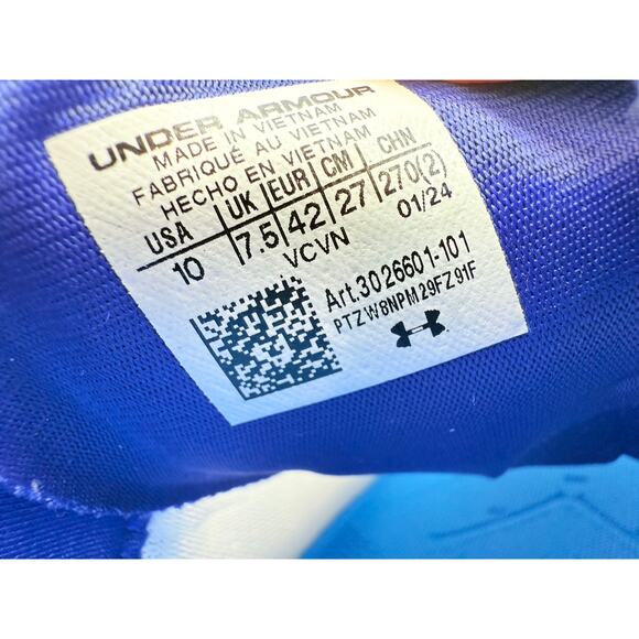 Under Armour Glyde 2 MT Womens 10 Metal Softball Cleats White Blue 3026601-101 - Picture 8 of 10